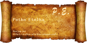 Petke Etelka névjegykártya